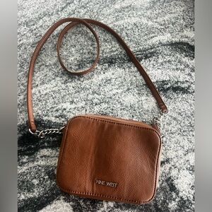 Nine West Tan Leather Crossbody Bag